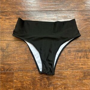 High-Waist Black Women's Swim Bottom